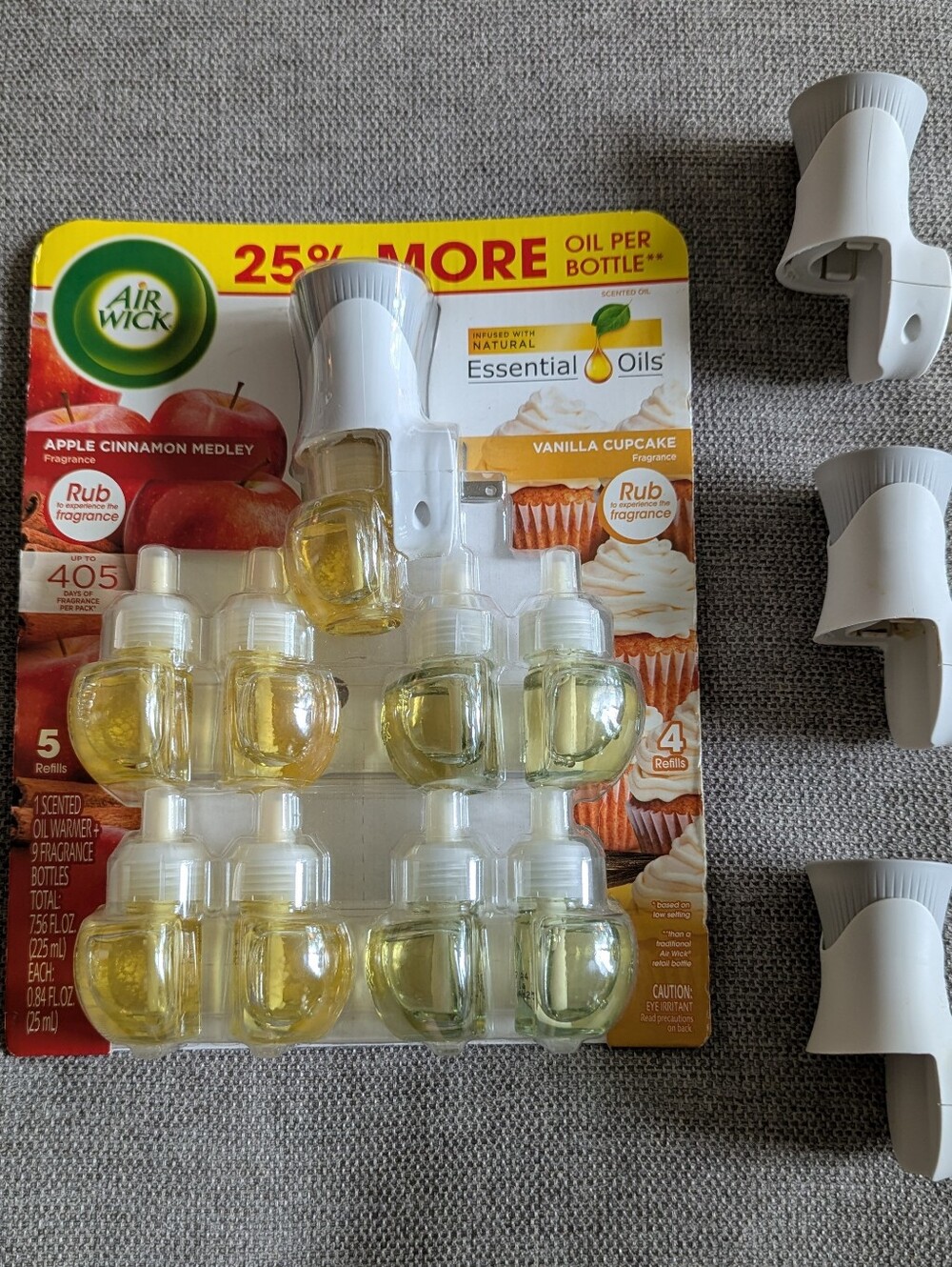 Air Wick | 4 Plug-In Oil Warmers & 9 Refills Bundle | Apple & Vanilla